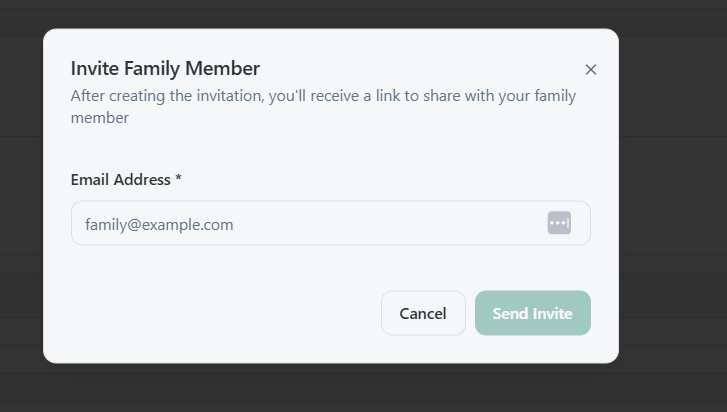 Invite member dialog