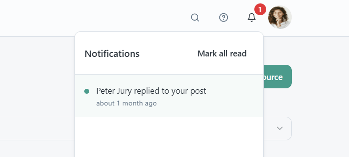 Notification dropdown